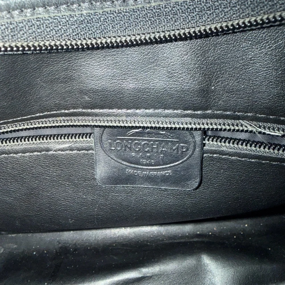 authentic Longchamp black pebbled leather hobo/shoulder bag